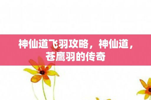 神仙道飞羽攻略，神仙道，苍鹰羽的传奇