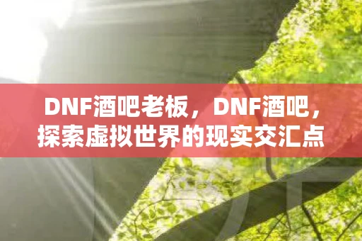 DNF酒吧老板，DNF酒吧，探索虚拟世界的现实交汇点