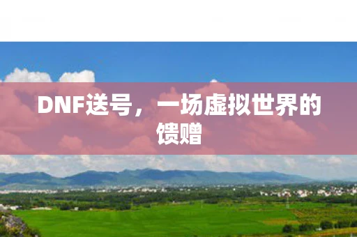DNF送号，一场虚拟世界的馈赠
