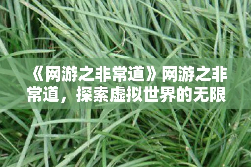 《网游之非常道》网游之非常道，探索虚拟世界的无限可能