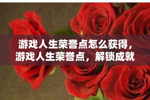 游戏人生荣誉点怎么获得，游戏人生荣誉点，解锁成就，塑造传奇