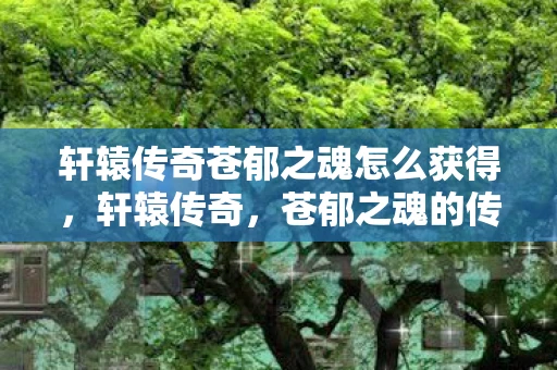 轩辕传奇苍郁之魂怎么获得，轩辕传奇，苍郁之魂的传奇之旅