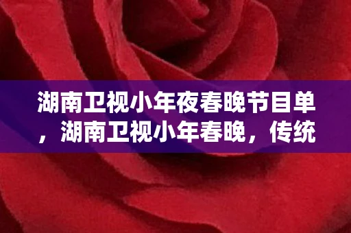 湖南卫视小年夜春晚节目单，湖南卫视小年春晚，传统与现代的完美融合