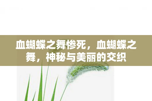 血蝴蝶之舞惨死,血蝴蝶之舞,神秘与美丽的交织 血蝴蝶之舞惨死,血蝴蝶之舞,神秘与美丽的交织