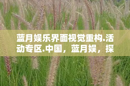 蓝月娱乐界面视觉重构.活动专区.中国，蓝月娱，探索娱乐产业的无限可能