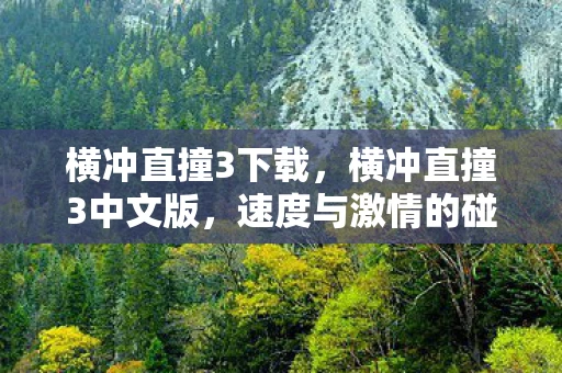 横冲直撞3下载，横冲直撞3中文版，速度与激情的碰撞
