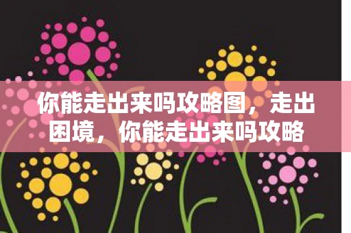 你能走出来吗攻略图，走出困境，你能走出来吗攻略