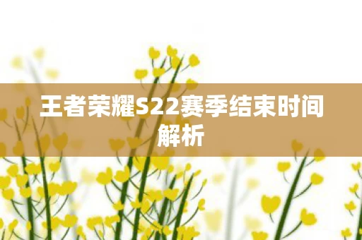 王者荣耀S22赛季结束时间解析图片