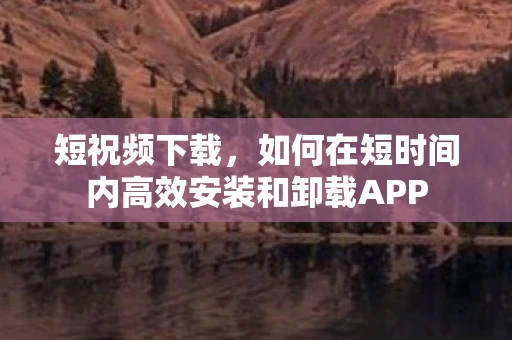 短祝频下载，如何在短时间内高效安装和卸载APP