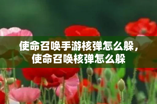 使命召唤手游核弹怎么躲，使命召唤核弹怎么躲