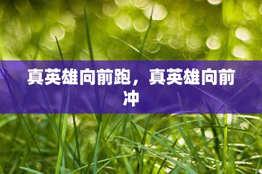 真英雄向前跑，真英雄向前冲