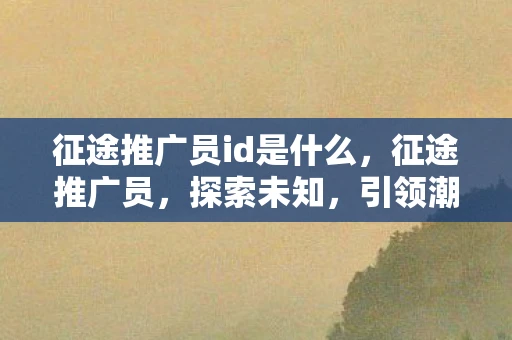 征途推广员id是什么，征途推广员，探索未知，引领潮流