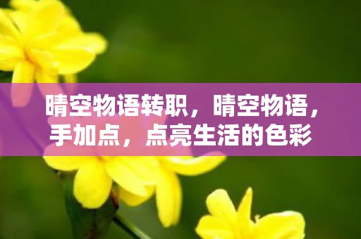 晴空物语转职，晴空物语，手加点，点亮生活的色彩