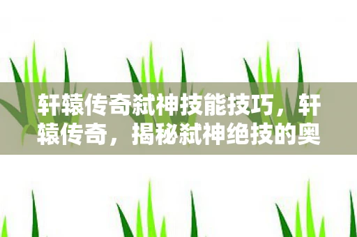 轩辕传奇弑神技能技巧,轩辕传奇,揭秘弑神绝技的奥秘 轩辕传奇弑神技能技巧,轩辕传奇,揭秘弑神绝技的奥秘
