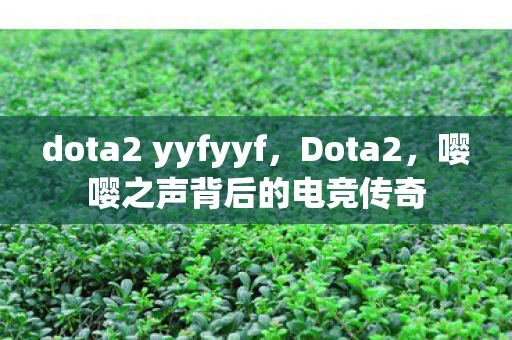 dota2 yyfyyf，Dota2，嘤嘤之声背后的电竞传奇