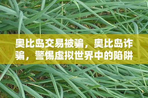 奥比岛交易被骗,奥比岛诈骗,警惕虚拟世界中的陷阱 奥比岛交易被骗,奥比岛诈骗,警惕虚拟世界中的陷阱