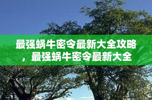 最强蜗牛密令最新大全攻略，最强蜗牛密令最新大全