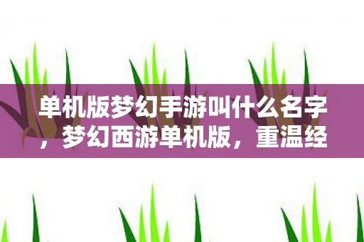 单机版梦幻手游叫什么名字，梦幻西游单机版，重温经典，无需联网的梦幻之旅