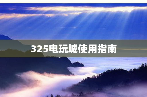 325电玩城使用指南图片