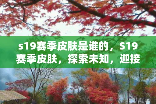s19赛季皮肤是谁的，S19赛季皮肤，探索未知，迎接挑战
