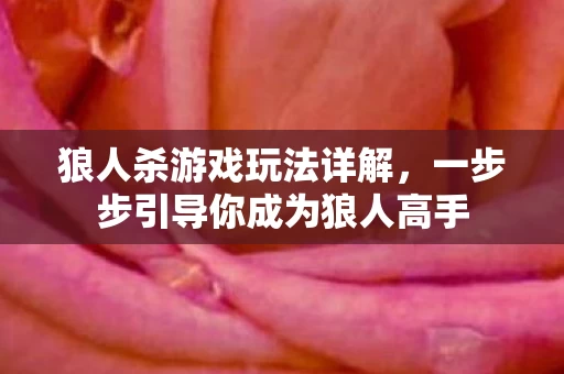 一步步引导你成为狼人高手图片