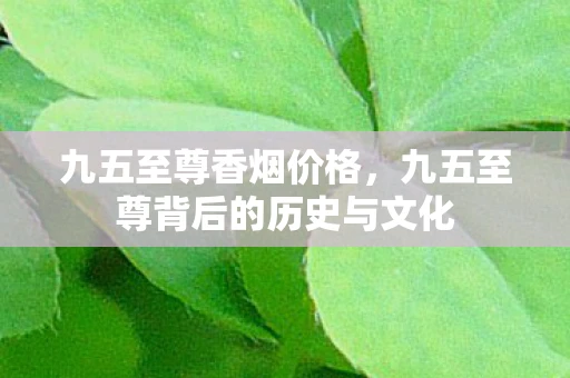 九五至尊香烟价格，九五至尊背后的历史与文化
