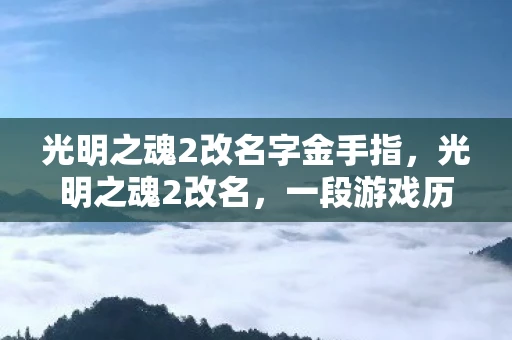 光明之魂2改名字金手指，光明之魂2改名，一段游戏历史的变迁