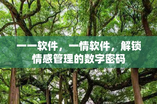 一一软件，一情软件，解锁情感管理的数字密码