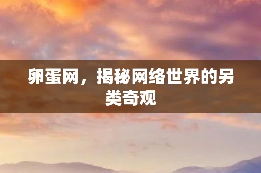 卵蛋网，揭秘网络世界的另类奇观