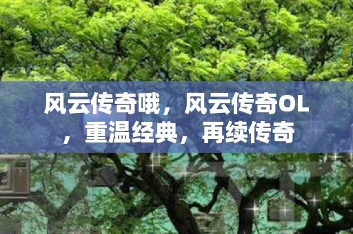 风云传奇哦，风云传奇OL，重温经典，再续传奇