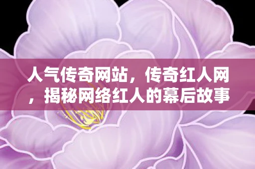 人气传奇网站，传奇红人网，揭秘网络红人的幕后故事