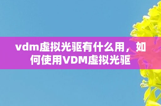 vdm虚拟光驱有什么用，如何使用VDM虚拟光驱