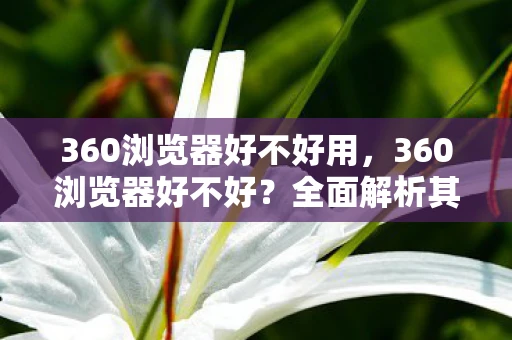 360浏览器好不好用，360浏览器好不好？全面解析其优缺点