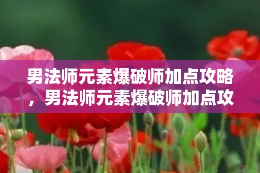 男法师元素爆破师加点攻略，男法师元素爆破师加点攻略