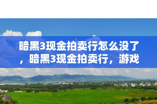 暗黑3现金拍卖行怎么没了，暗黑3现金拍卖行，游戏经济的新篇章