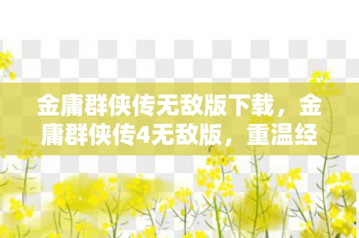 金庸群侠传无敌版下载，金庸群侠传4无敌版，重温经典，再战江湖