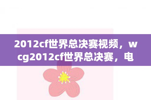 2012cf世界总决赛视频，wcg2012cf世界总决赛，电竞巅峰的荣耀对决