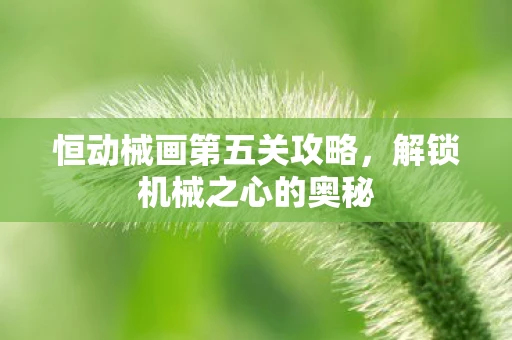 恒动械画第五关攻略，解锁机械之心的奥秘