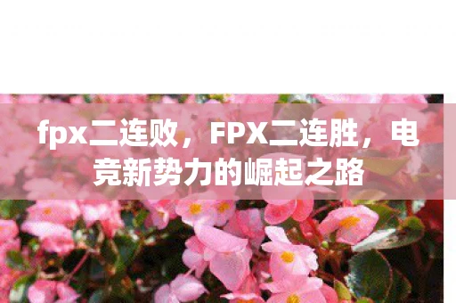 fpx二连败，FPX二连胜，电竞新势力的崛起之路