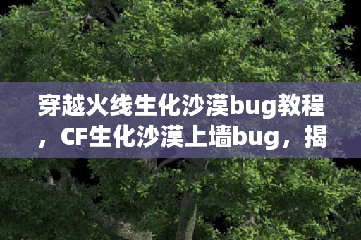穿越火线生化沙漠bug教程，CF生化沙漠上墙bug，揭秘与应对