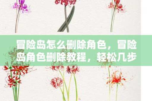 冒险岛怎么删除角色，冒险岛角色删除教程，轻松几步，告别不再需要的角色