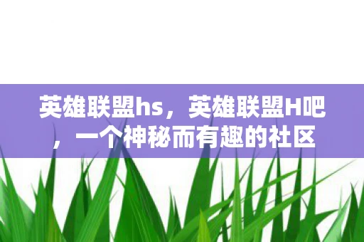 英雄联盟hs，英雄联盟H吧，一个神秘而有趣的社区
