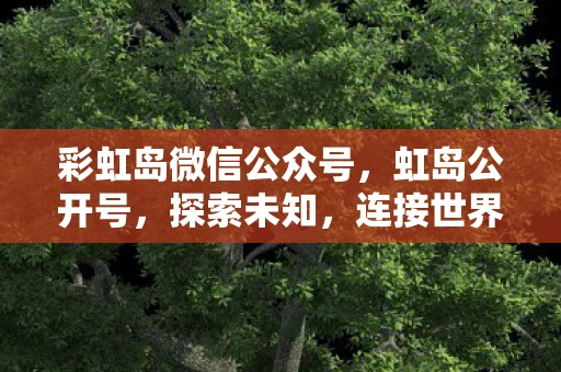 彩虹岛微信公众号，虹岛公开号，探索未知，连接世界的桥梁