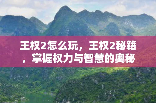 王权2怎么玩，王权2秘籍，掌握权力与智慧的奥秘