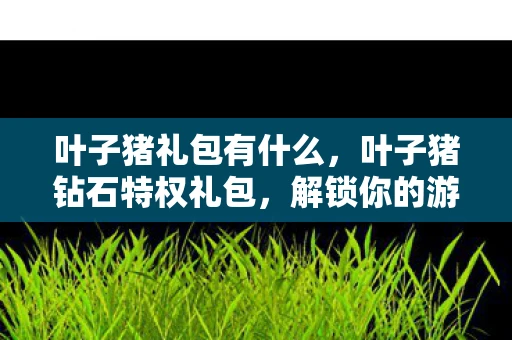 叶子猪礼包有什么，叶子猪钻石特权礼包，解锁你的游戏新体验