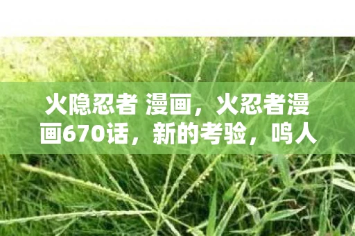 火隐忍者 漫画，火忍者漫画670话，新的考验，鸣人与佐助的再次对决！