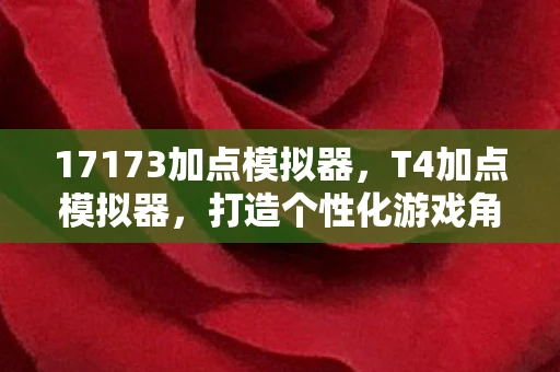 17173加点模拟器，T4加点模拟器，打造个性化游戏角色，提升游戏体验