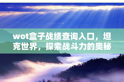 wot盒子战绩查询入口，坦克世界，探索战斗力的奥秘