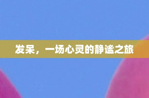 发呆，一场心灵的静谧之旅