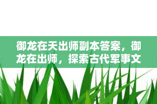 御龙在天出师副本答案，御龙在出师，探索古代军事文化的奥秘